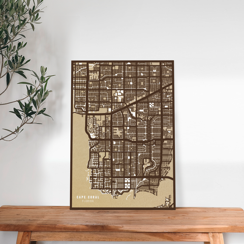 Dein ZweiSchicht-Stadtplan aus Holz - Größe M