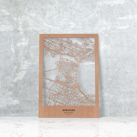 Dein Stadtplan aus Edelholz - Größe M