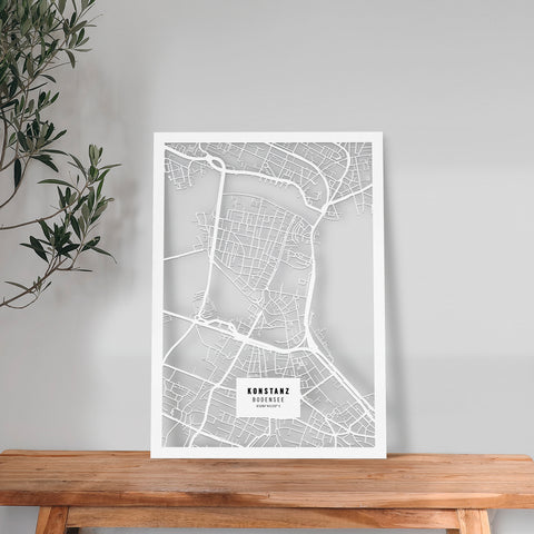 Dein Stadtplan aus Holz - Größe M