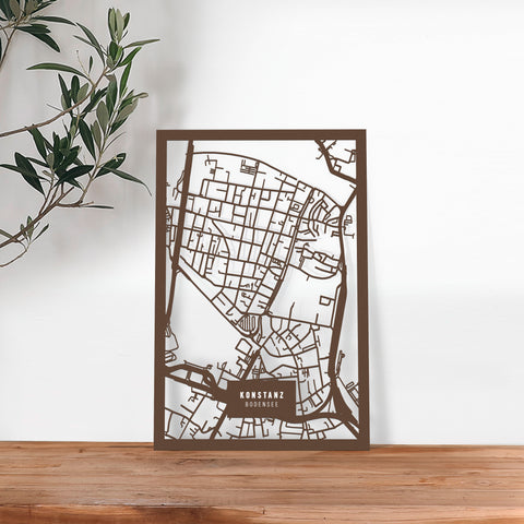 Stadtplan aus Holz