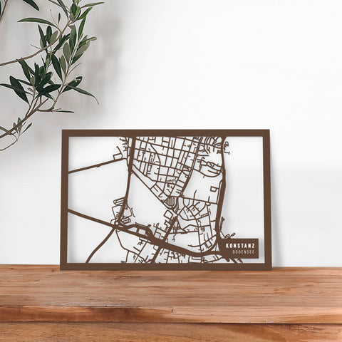 Dein Stadtplan aus Holz - Größe S