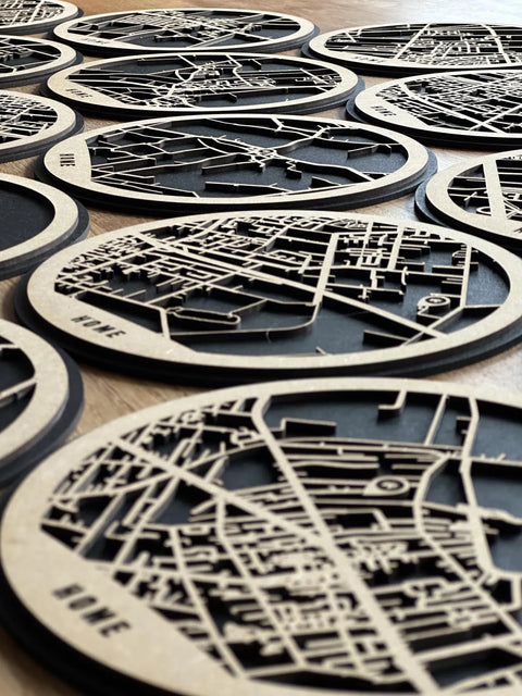 Dein Stadtplan aus Holz "Weihnachtsedition" - Personalisierte Holz-Stadtkarte