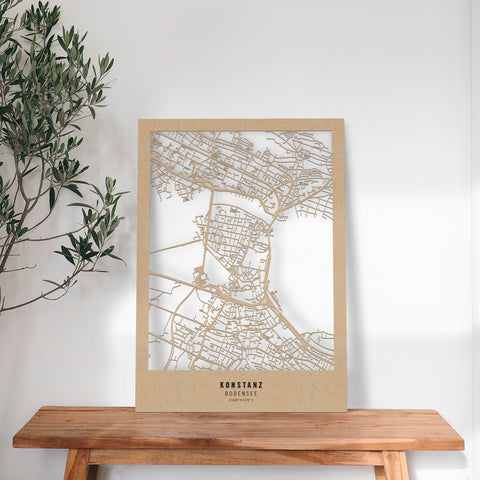 Dein Stadtplan aus Holz - Größe L
