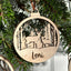 Kugel - Personalisierter Holz-Weihnachtsanhänger