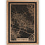 Stadtplan Bad Homburg aus Holz – Wandbild in Eiche mit Rahmen