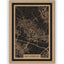 Stadtplan Bad Homburg aus Holz – Wandbild in Natur mit Rahmen