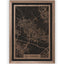 Stadtplan Bad Homburg aus Holz – Wandbild in Nussbaum mit Rahmen