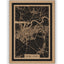 Stadtplan Deine Stadt aus Holz – Wandbild in Natur mit Rahmen