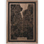 Stadtplan Flensburg aus Holz – Wandbild in Nussbaum mit Rahmen