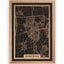 Stadtplan Frankenthal aus Holz – Wandbild in Eiche mit Rahmen