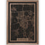 Stadtplan Frankenthal aus Holz – Wandbild in Nussbaum mit Rahmen