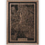 Stadtplan Göttingen aus Holz – Wandbild in Nussbaum mit Rahmen