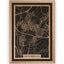 Stadtplan Grevenbroich aus Holz – Wandbild in Eiche mit Rahmen