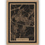 Stadtplan Grevenbroich aus Holz – Wandbild in Natur mit Rahmen