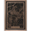 Stadtplan Grevenbroich aus Holz – Wandbild in Nussbaum mit Rahmen