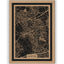 Stadtplan Herten aus Holz – Wandbild in Natur mit Rahmen