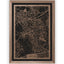 Stadtplan Herten aus Holz – Wandbild in Nussbaum mit Rahmen