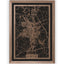 Stadtplan Kempten aus Holz – Wandbild in Nussbaum mit Rahmen
