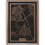 Stadtplan Kerpen aus Holz – Wandbild in Nussbaum mit Rahmen