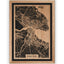 Stadtplan Konstanz aus Holz – Wandbild in Eiche mit Rahmen
