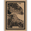 Stadtplan Konstanz aus Holz – Wandbild in Natur mit Rahmen