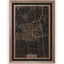 Stadtplan Landau aus Holz – Wandbild in Nussbaum mit Rahmen