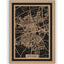 Stadtplan Lippstadt aus Holz – Wandbild in Natur mit Rahmen