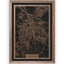 Stadtplan Lüneburg aus Holz – Wandbild in Nussbaum mit Rahmen