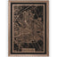 Stadtplan Paderborn aus Holz – Wandbild in Nussbaum mit Rahmen