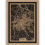 Stadtplan Rheine aus Holz – Wandbild in Natur mit Rahmen