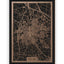Stadtplan Rheine aus Holz – Wandbild in Nussbaum ohne Rahmen