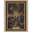 Stadtplan Rosenheim aus Holz – Wandbild in Natur mit Rahmen