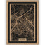 Stadtplan Velbert aus Holz – Wandbild in Natur mit Rahmen