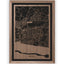 Stadtplan Wedel aus Holz – Wandbild in Nussbaum mit Rahmen