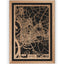 Stadtplan Wesel aus Holz – Wandbild in Eiche mit Rahmen