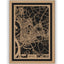 Stadtplan Wesel aus Holz – Wandbild in Natur mit Rahmen