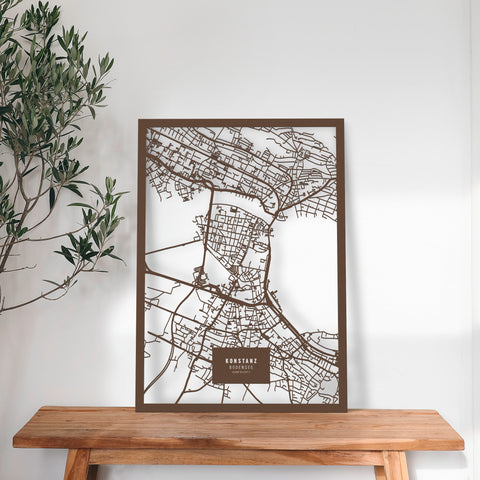 Dein Stadtplan aus Holz - Größe L