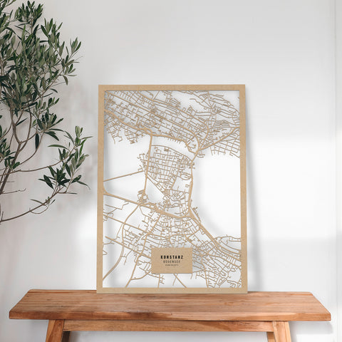 Dein Stadtplan aus Holz - Größe L