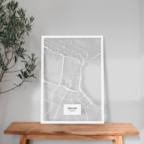 Dein Stadtplan aus Holz - Größe L