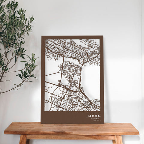Dein Stadtplan aus Holz - Größe L
